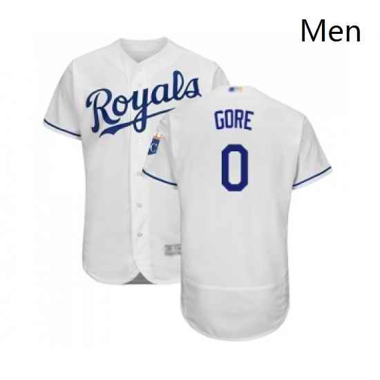 Mens Kansas City Royals 0 Terrance Gore White Flexbase Authentic Collection Baseball Jersey